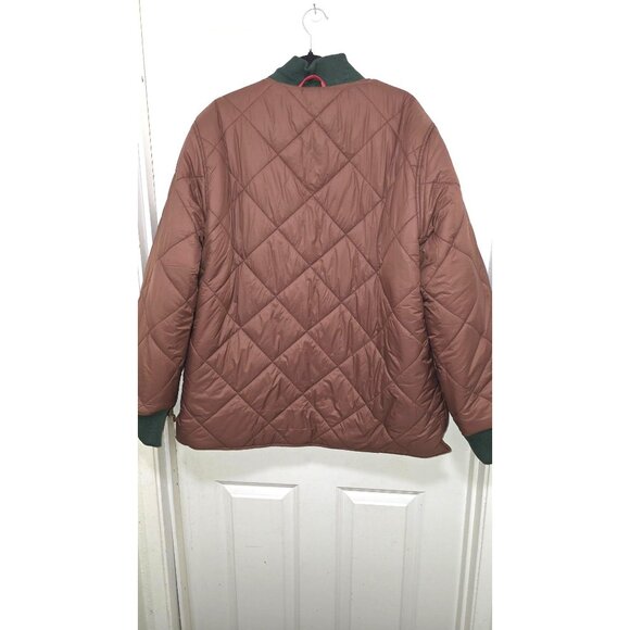 NWT Robert Graham Men's Reversible Quilted Jacket Green/Brown Full-Zip Closure S - Picture 4 of 11